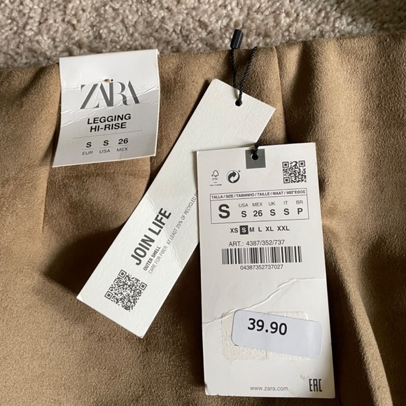 Zara FAUX‎ SUEDE LEGGINGS - Picture 7 of 8